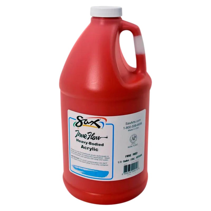 Sax True Flow Heavy Body Acrylic Paint, 1/2 Gallon, Fire Red - 439268 - Image 1